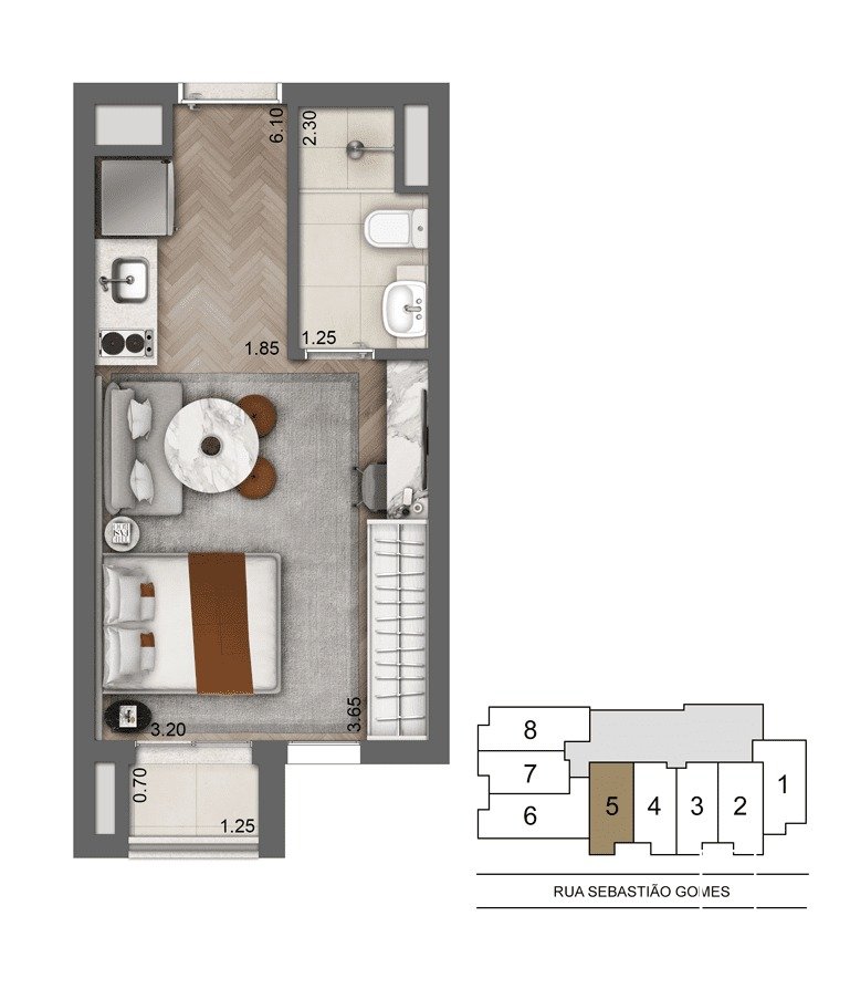 Apartamento à venda com 1 quarto, 25m² - Foto 6